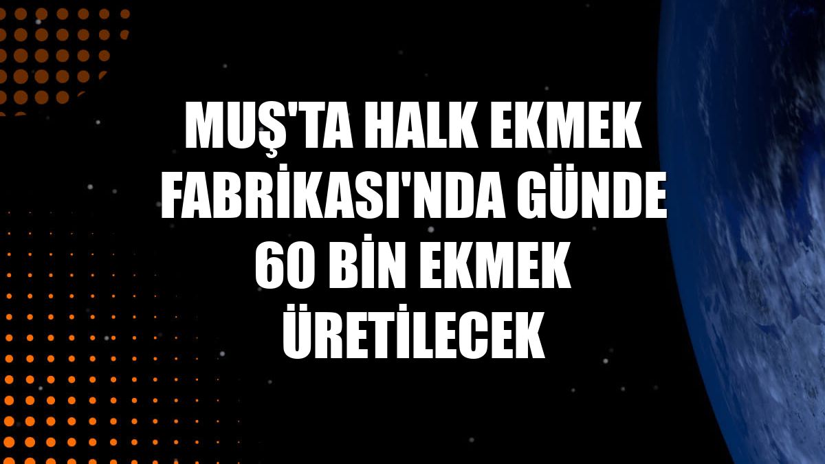 Muş'ta Halk Ekmek Fabrikası'nda günde 60 bin ekmek üretilecek
