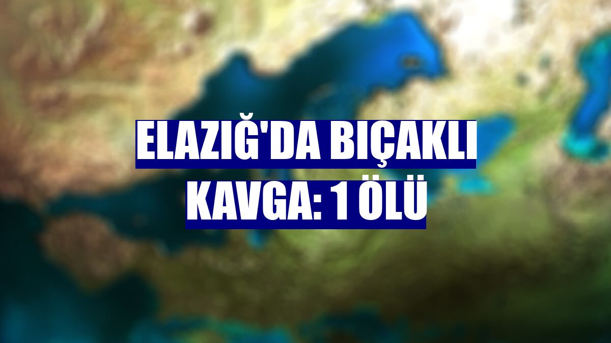 Elazığ'da bıçaklı kavga: 1 ölü