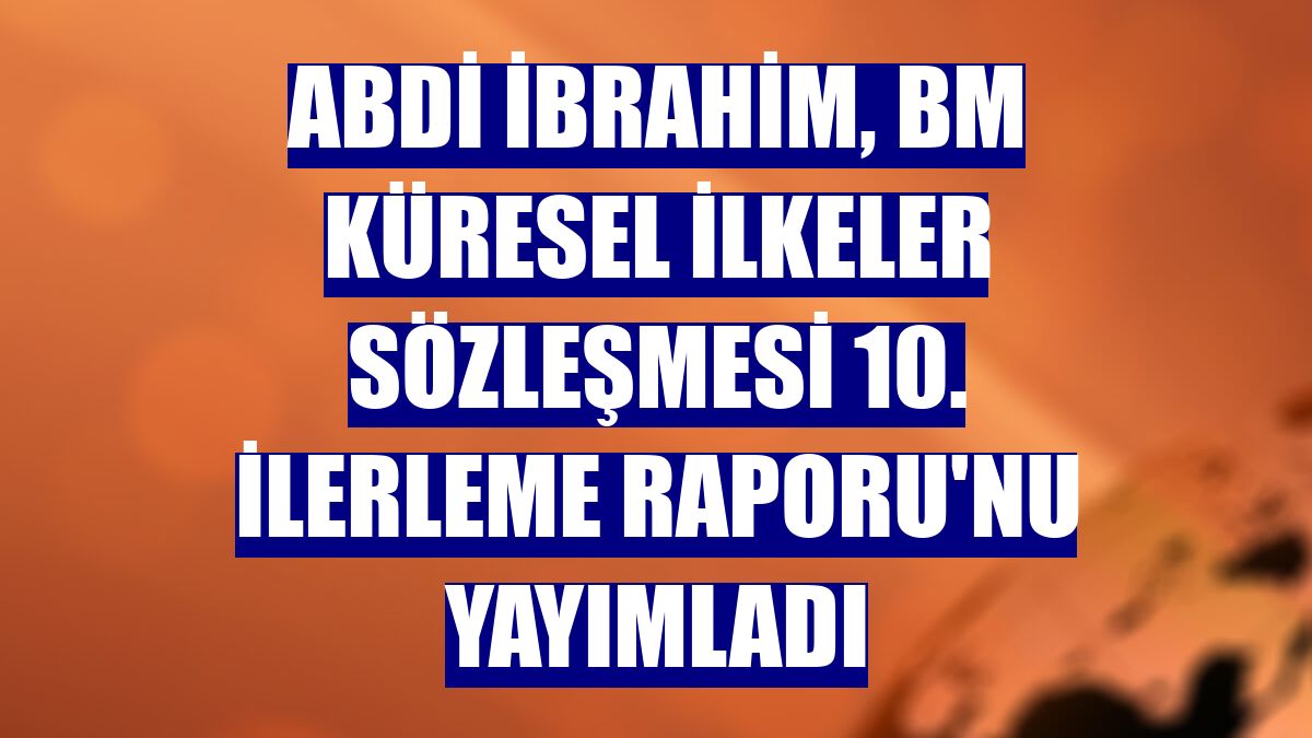 Abdi İbrahim, BM Küresel İlkeler Sözleşmesi 10. İlerleme Raporu'nu yayımladı