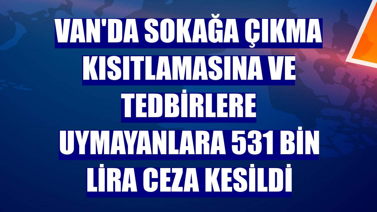 Van'da sokağa çıkma kısıtlamasına ve tedbirlere uymayanlara 531 bin lira ceza kesildi
