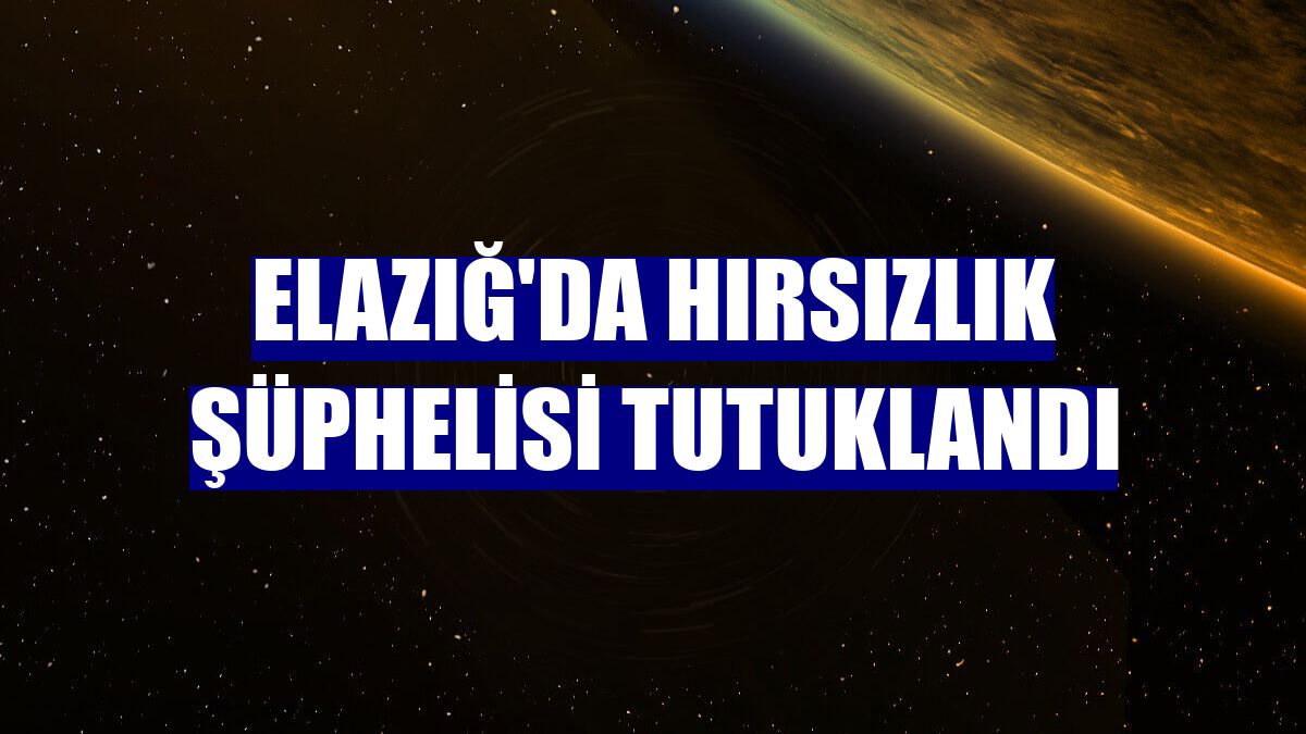 Elazığ'da hırsızlık şüphelisi tutuklandı