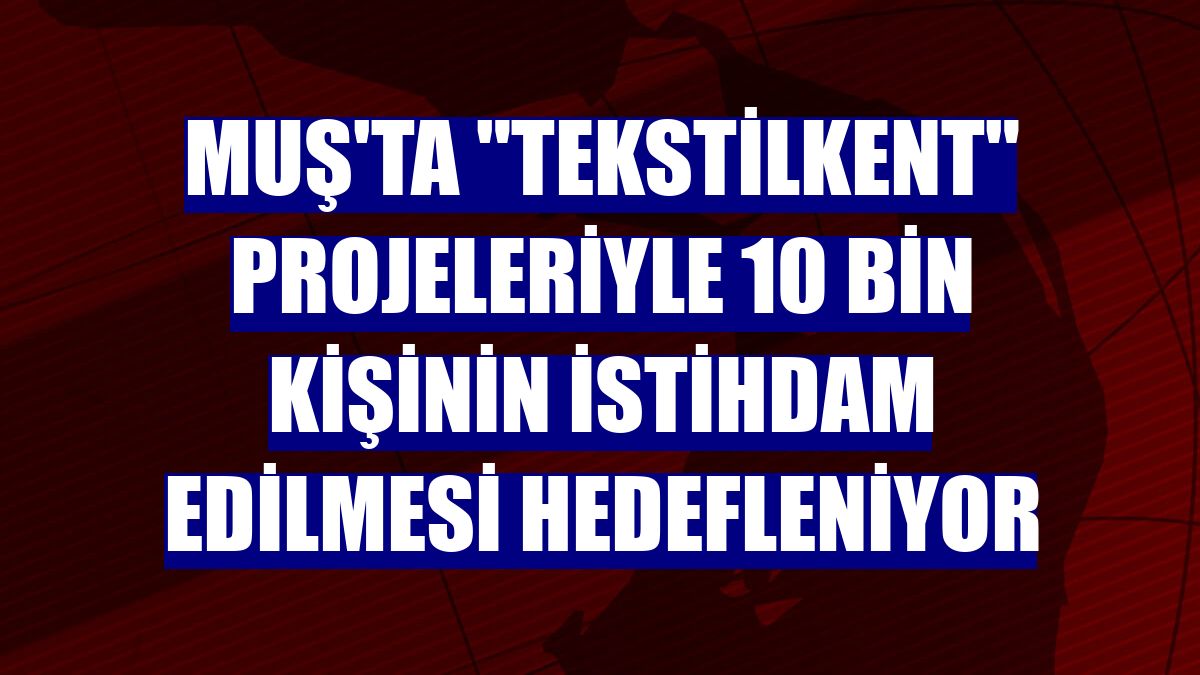 Muş'ta "Tekstilkent" projeleriyle 10 bin kişinin istihdam edilmesi hedefleniyor
