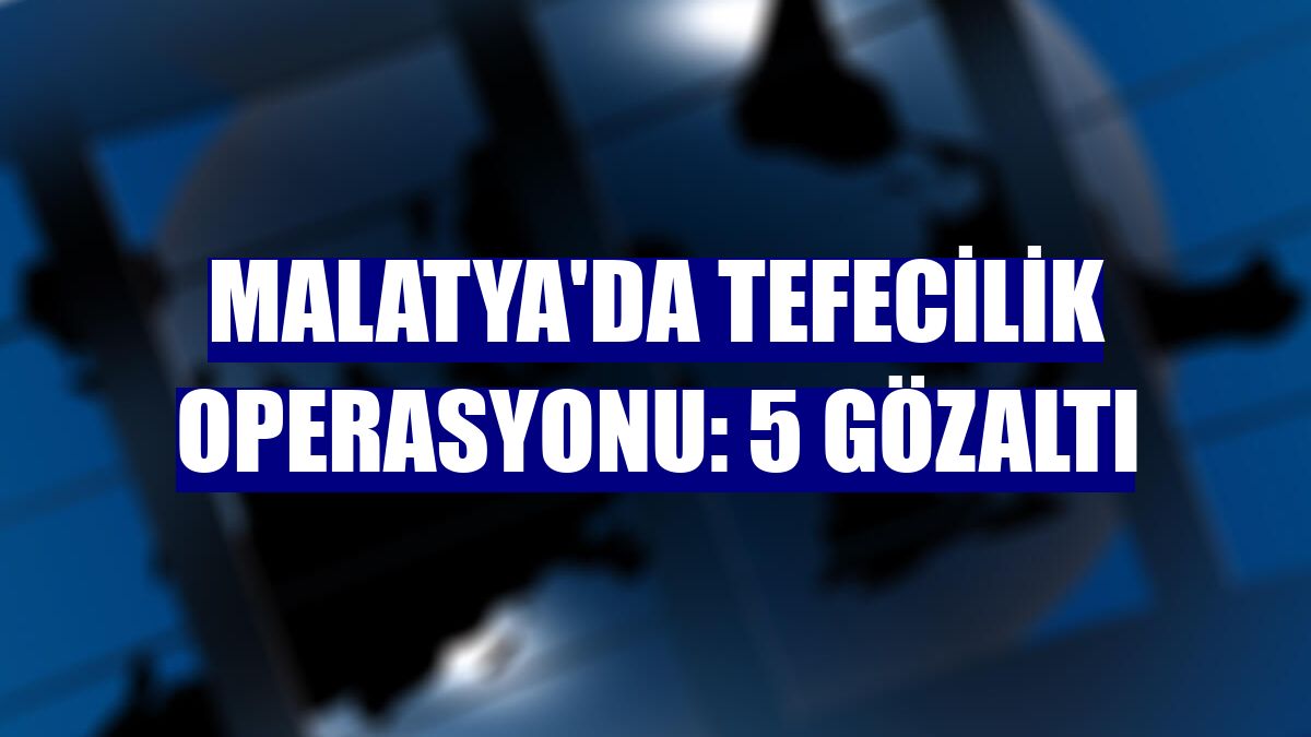 Malatya'da tefecilik operasyonu: 5 gözaltı