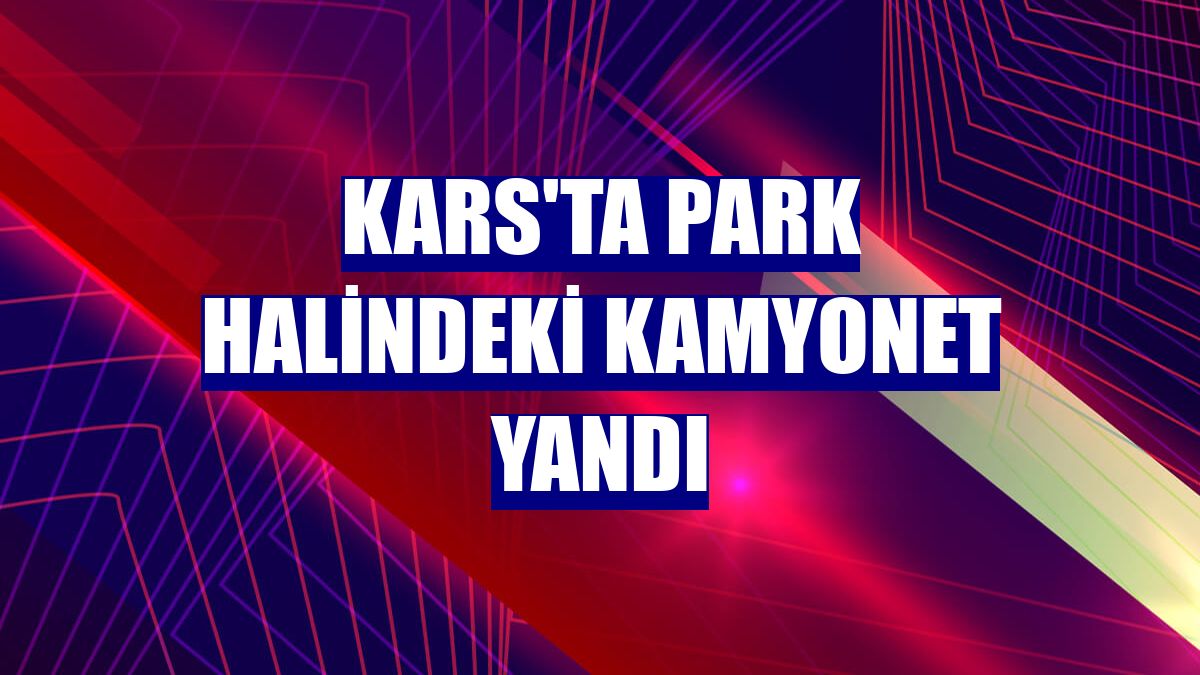 Kars'ta park halindeki kamyonet yandı