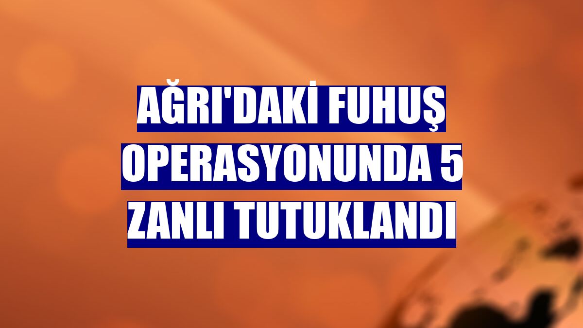 Ağrı'daki fuhuş operasyonunda 5 zanlı tutuklandı