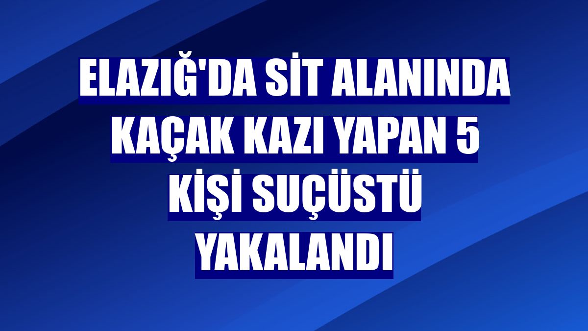 Elazığ'da sit alanında kaçak kazı yapan 5 kişi suçüstü yakalandı