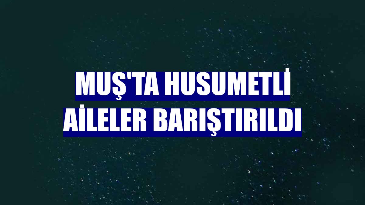 Muş'ta husumetli aileler barıştırıldı