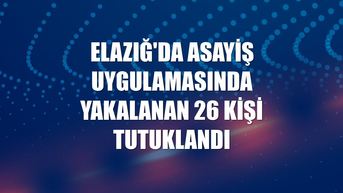 Elazığ'da asayiş uygulamasında yakalanan 26 kişi tutuklandı