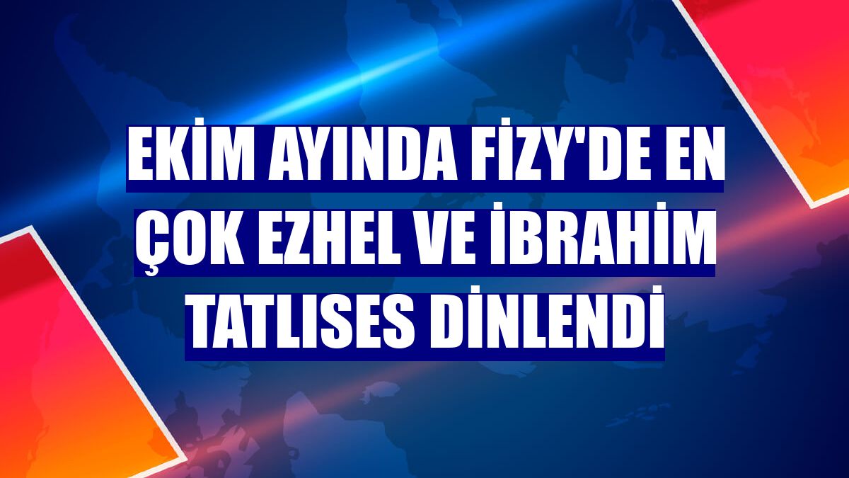 Ekim ayında fizy'de en çok Ezhel ve İbrahim Tatlıses dinlendi