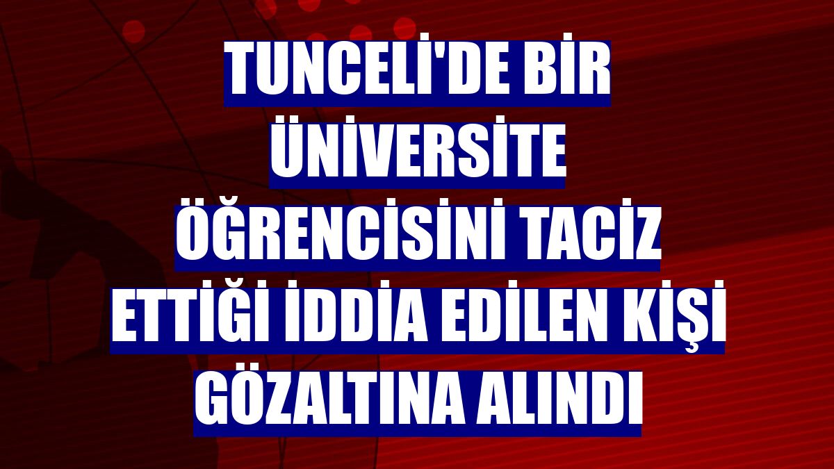 Tunceli'de bir üniversite öğrencisini taciz ettiği iddia edilen kişi gözaltına alındı