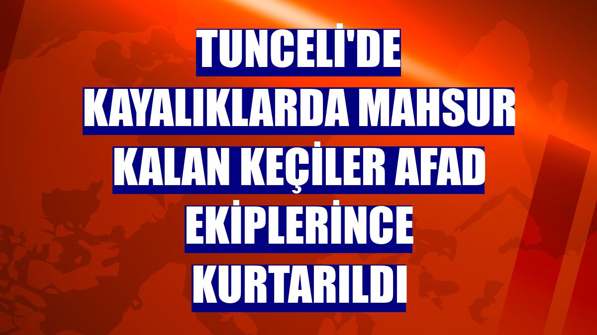 Tunceli'de kayalıklarda mahsur kalan keçiler AFAD ekiplerince kurtarıldı