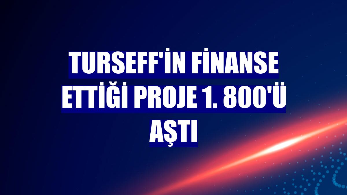 TurSEFF'in finanse ettiği proje 1. 800'ü aştı