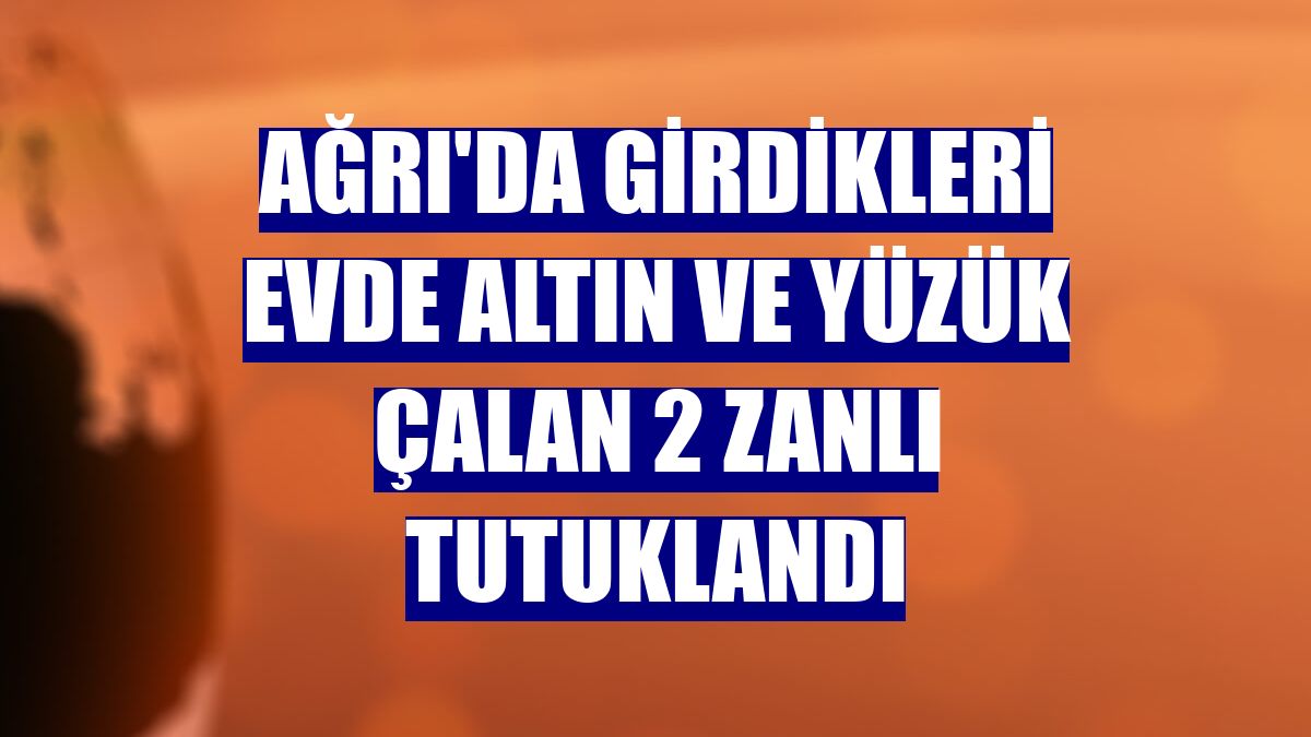 Ağrı'da girdikleri evde altın ve yüzük çalan 2 zanlı tutuklandı