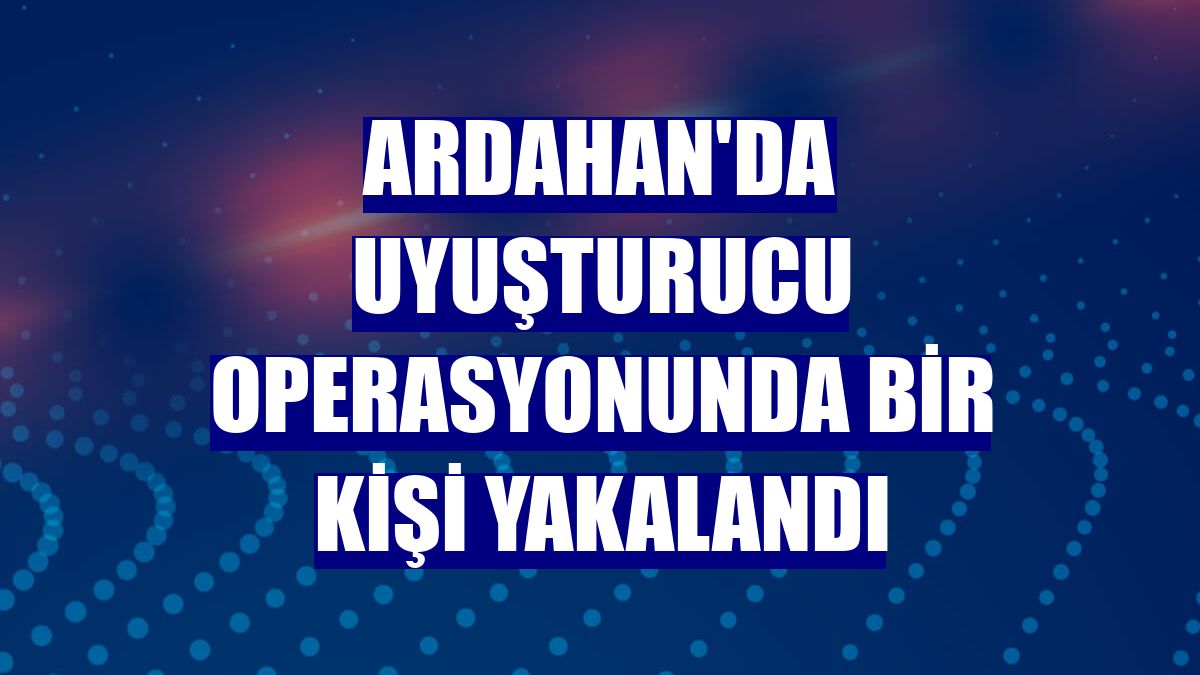 Ardahan'da uyuşturucu operasyonunda bir kişi yakalandı