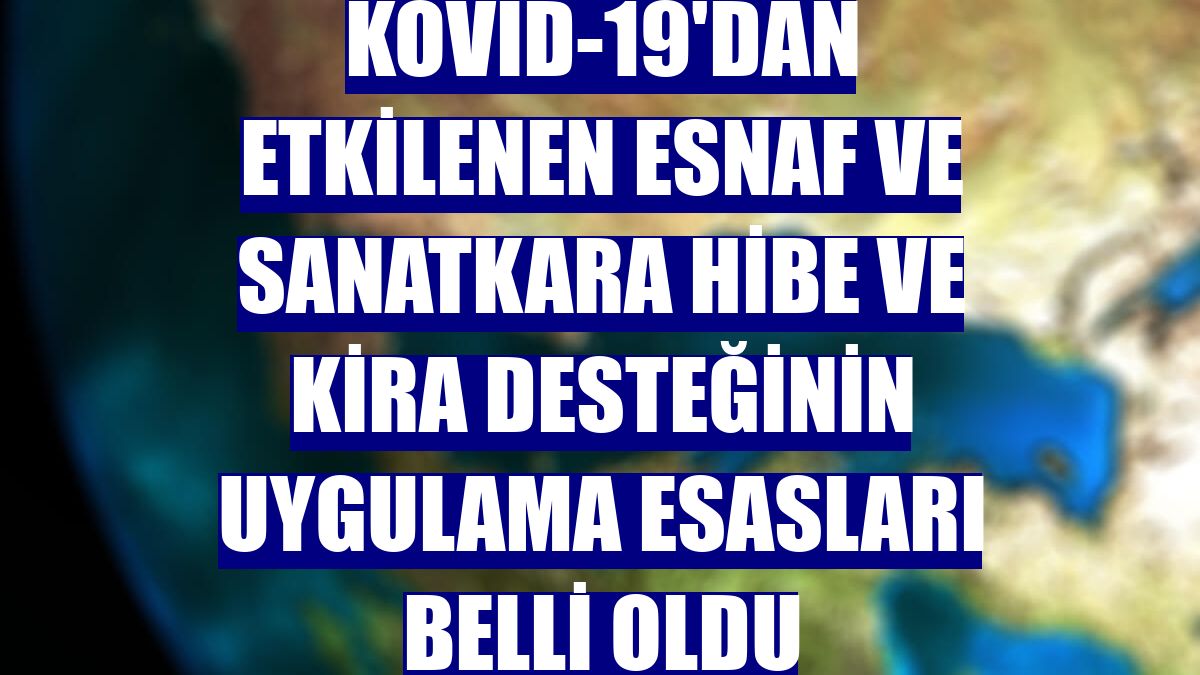 Kovid-19'dan etkilenen esnaf ve sanatkara hibe ve kira desteğinin uygulama esasları belli oldu