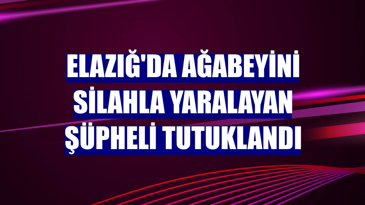 Elazığ'da ağabeyini silahla yaralayan şüpheli tutuklandı