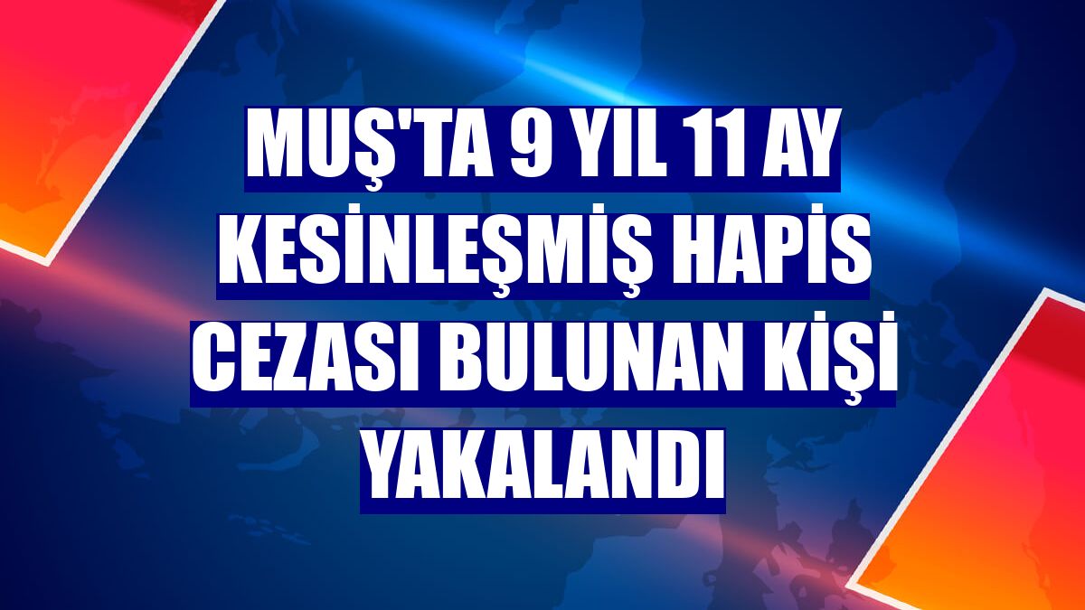 Muş'ta 9 yıl 11 ay kesinleşmiş hapis cezası bulunan kişi yakalandı