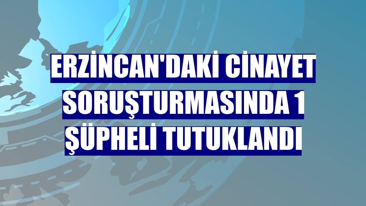 Erzincan'daki cinayet soruşturmasında 1 şüpheli tutuklandı