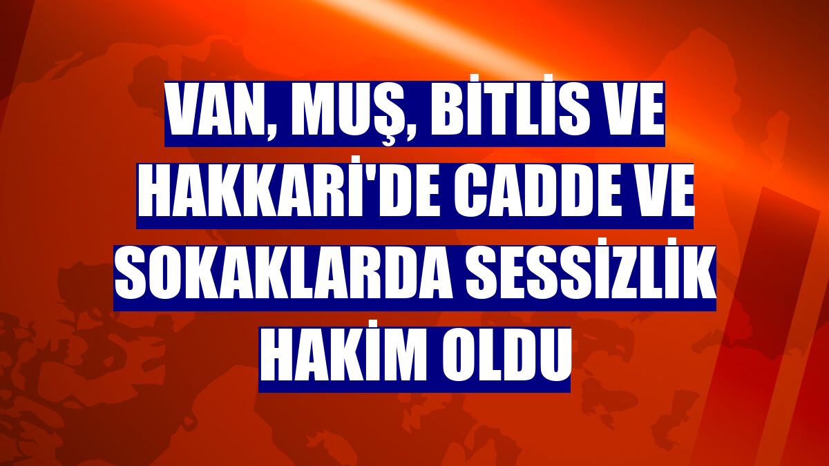 Van, Muş, Bitlis ve Hakkari'de cadde ve sokaklarda sessizlik hakim oldu