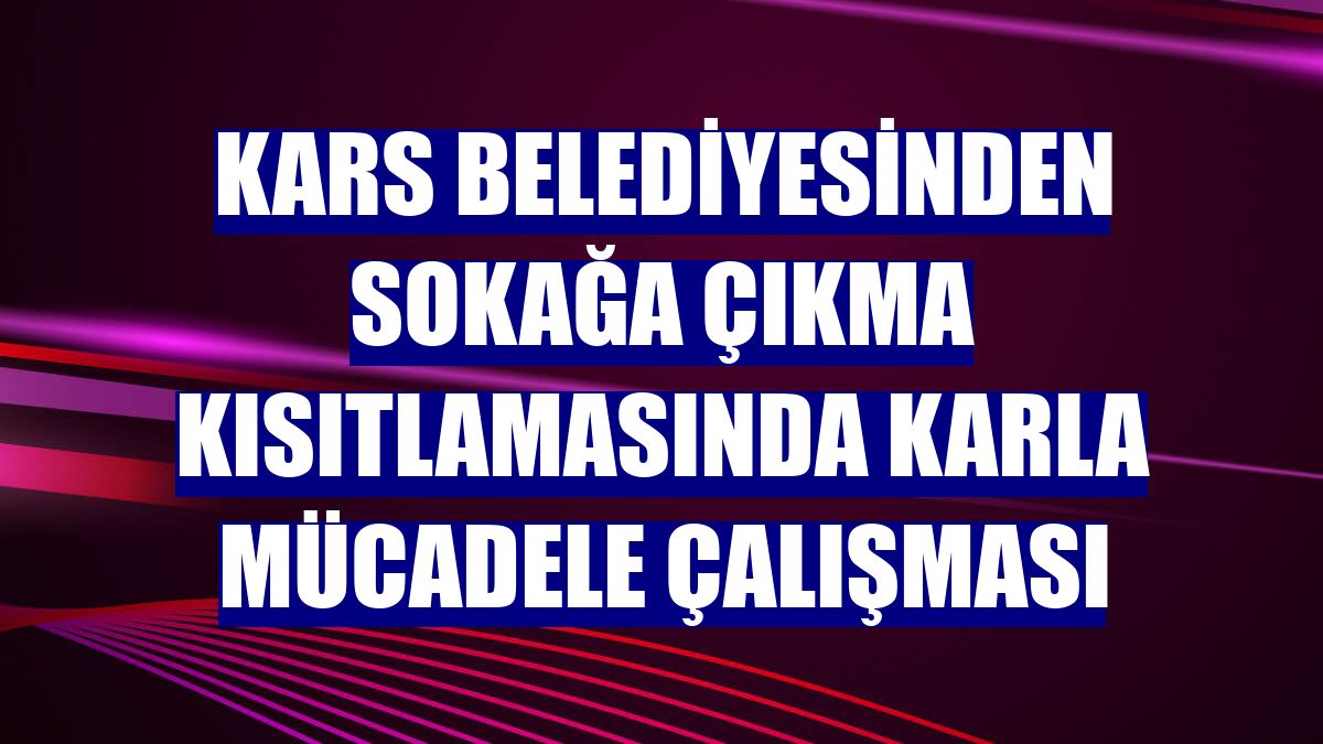 Kars Belediyesinden sokağa çıkma kısıtlamasında karla mücadele çalışması