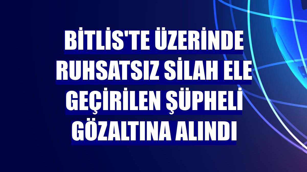 Bitlis'te üzerinde ruhsatsız silah ele geçirilen şüpheli gözaltına alındı