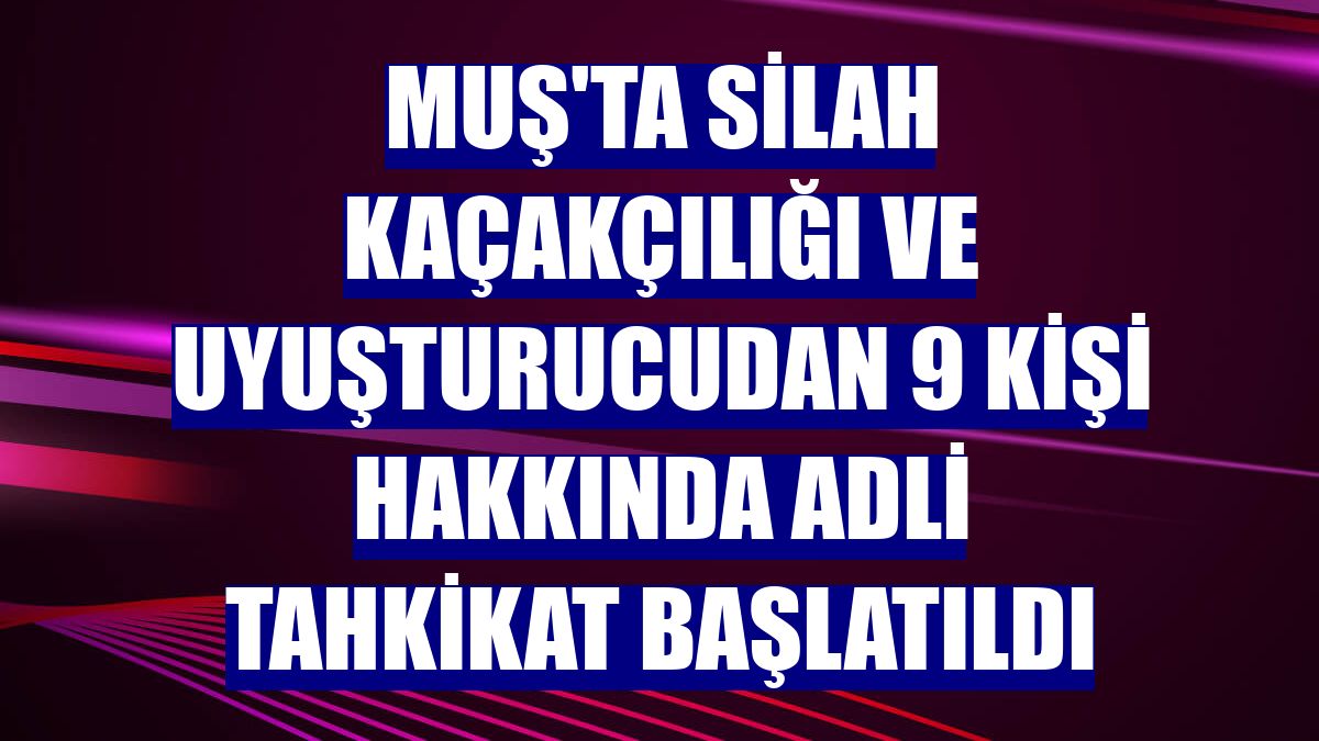 Muş'ta silah kaçakçılığı ve uyuşturucudan 9 kişi hakkında adli tahkikat başlatıldı