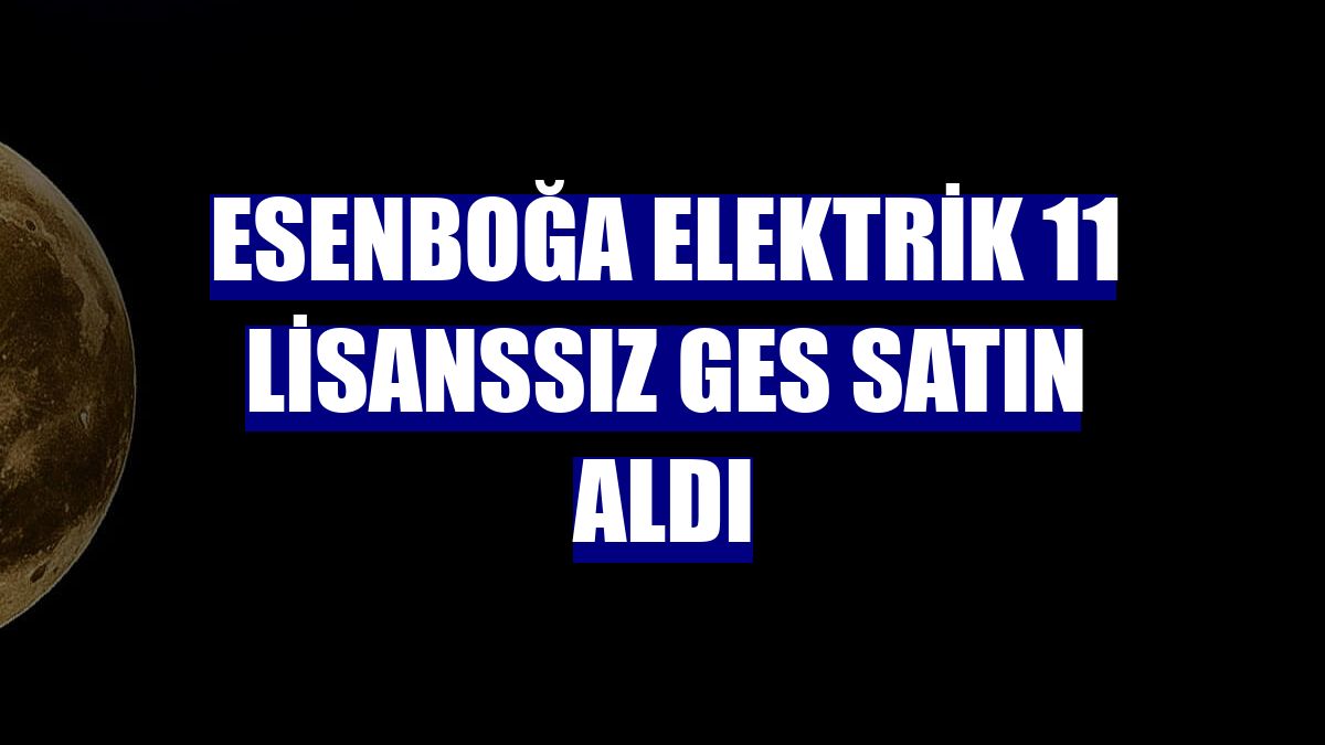 Esenboğa Elektrik 11 lisanssız GES satın aldı
