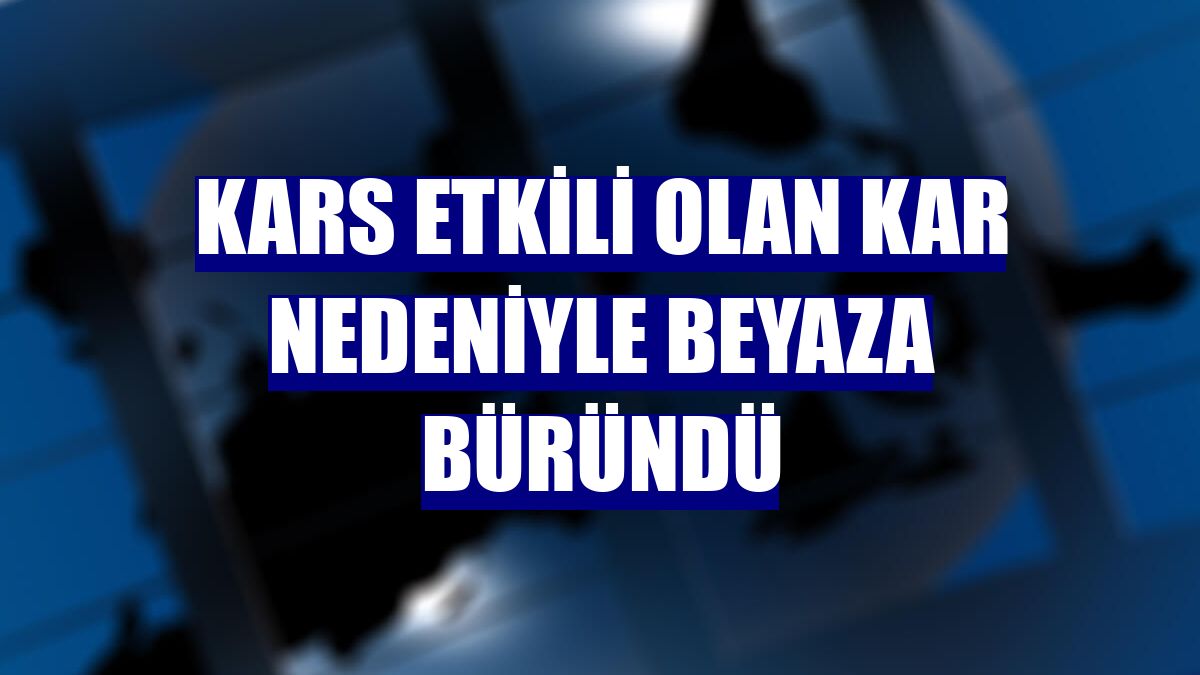 Kars etkili olan kar nedeniyle beyaza büründü