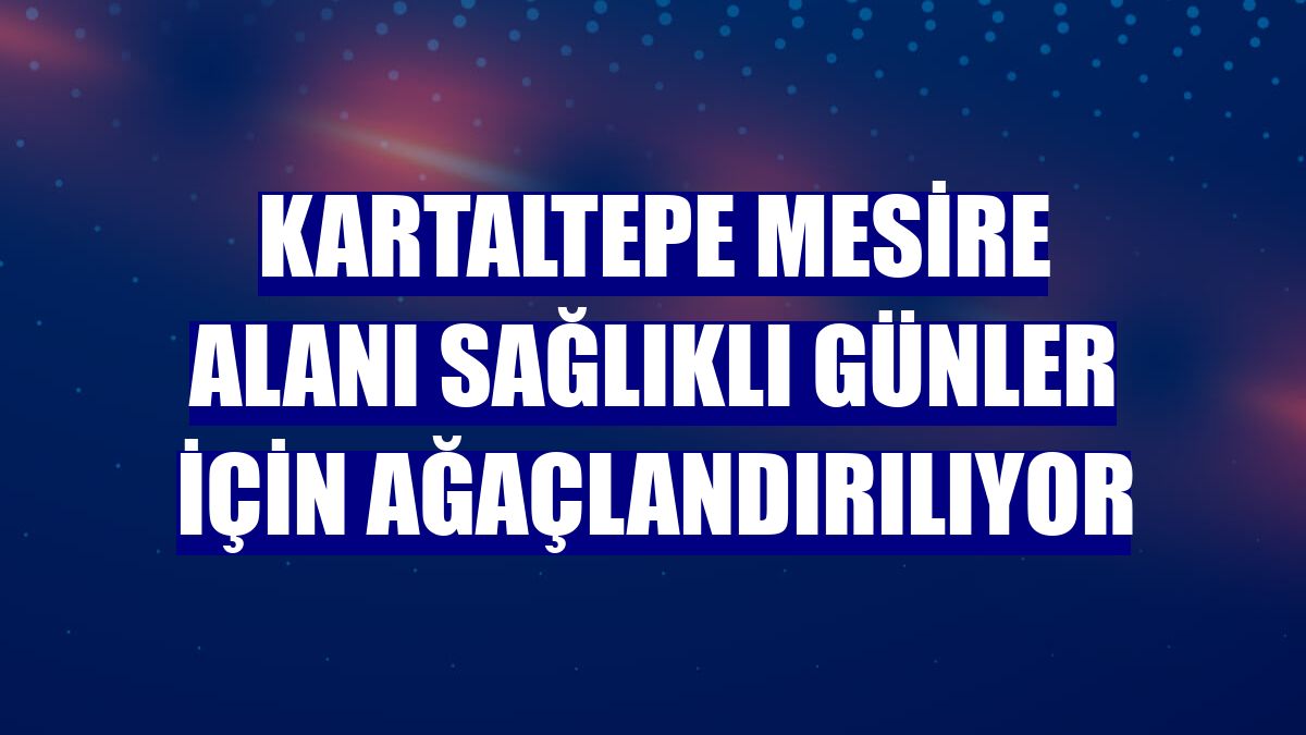 Kartaltepe Mesire Alanı sağlıklı günler için ağaçlandırılıyor