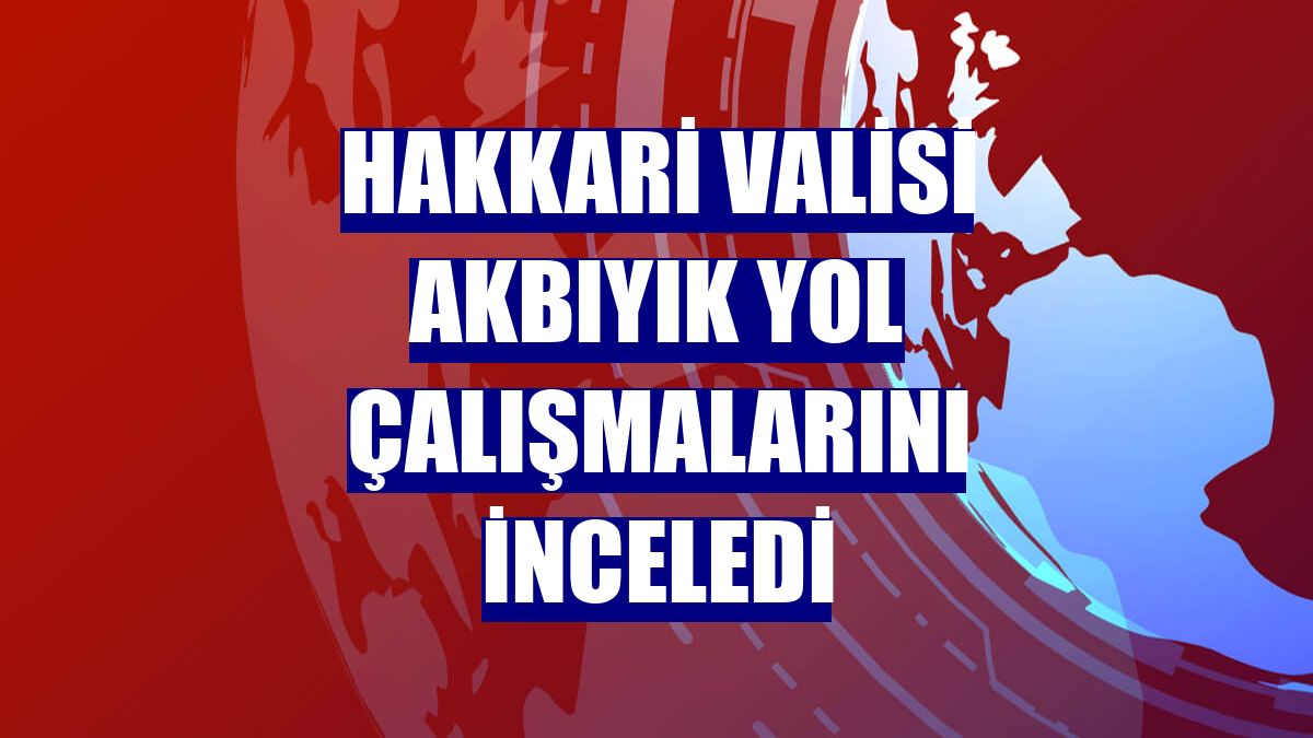 Hakkari Valisi Akbıyık yol çalışmalarını inceledi