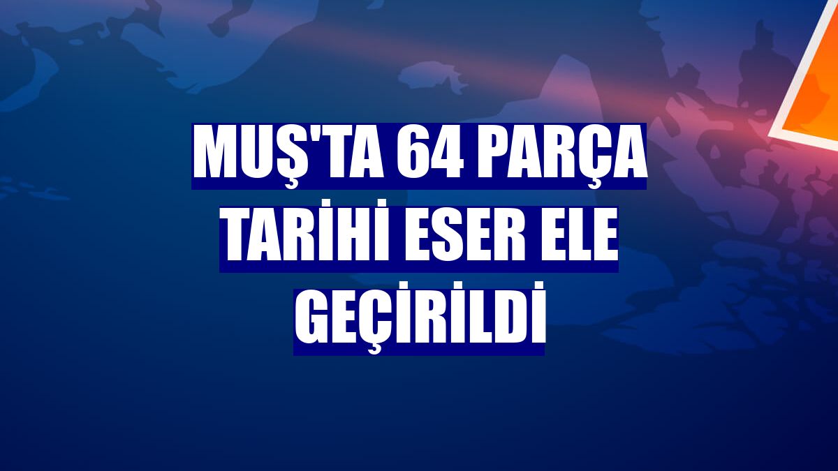Muş'ta 64 parça tarihi eser ele geçirildi