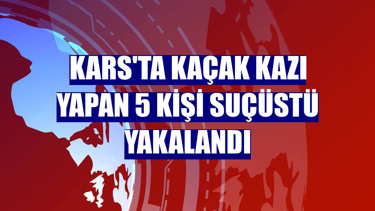 Kars'ta kaçak kazı yapan 5 kişi suçüstü yakalandı