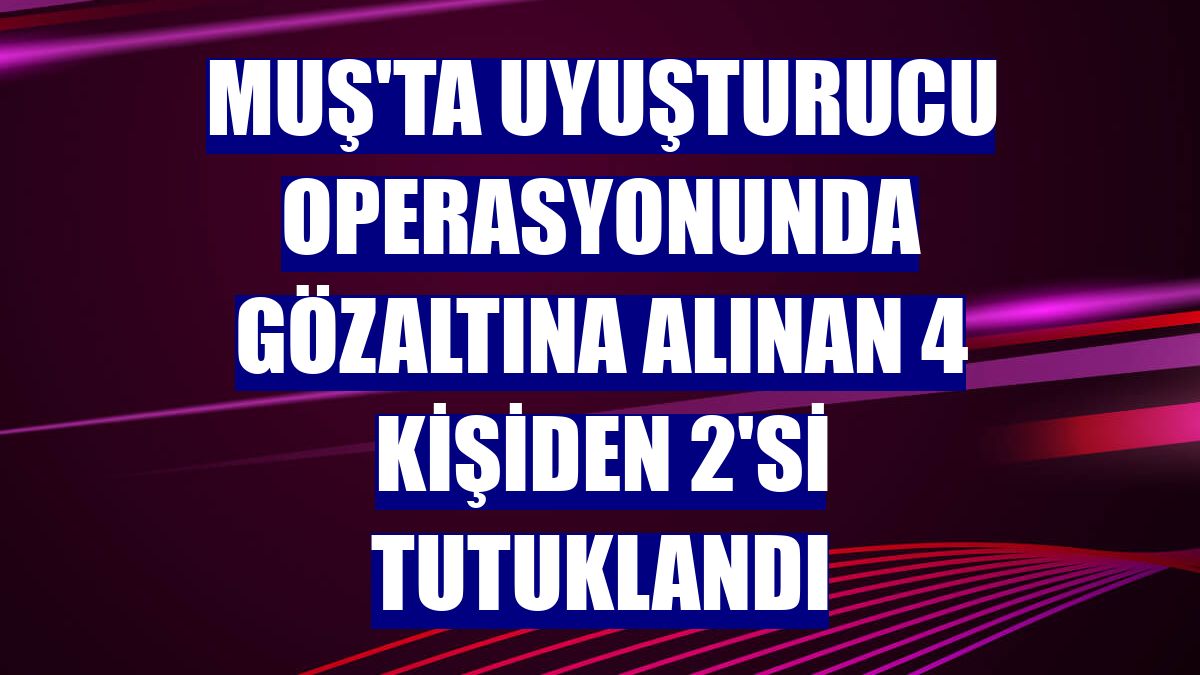 Muş'ta uyuşturucu operasyonunda gözaltına alınan 4 kişiden 2'si tutuklandı