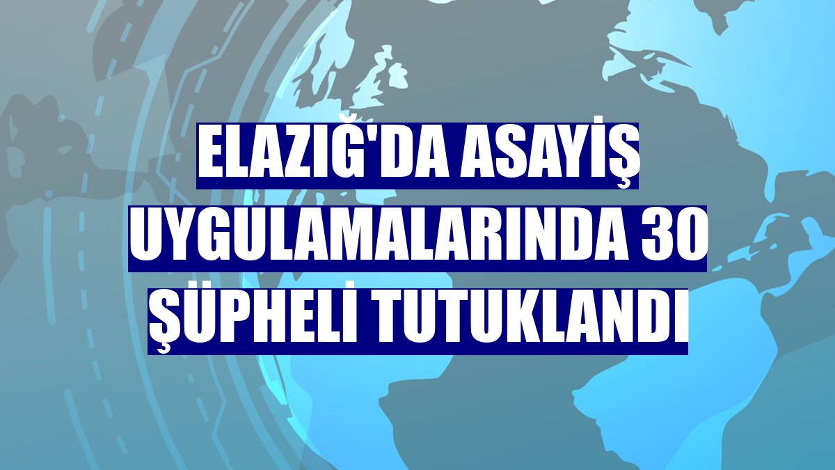 Elazığ'da asayiş uygulamalarında 30 şüpheli tutuklandı