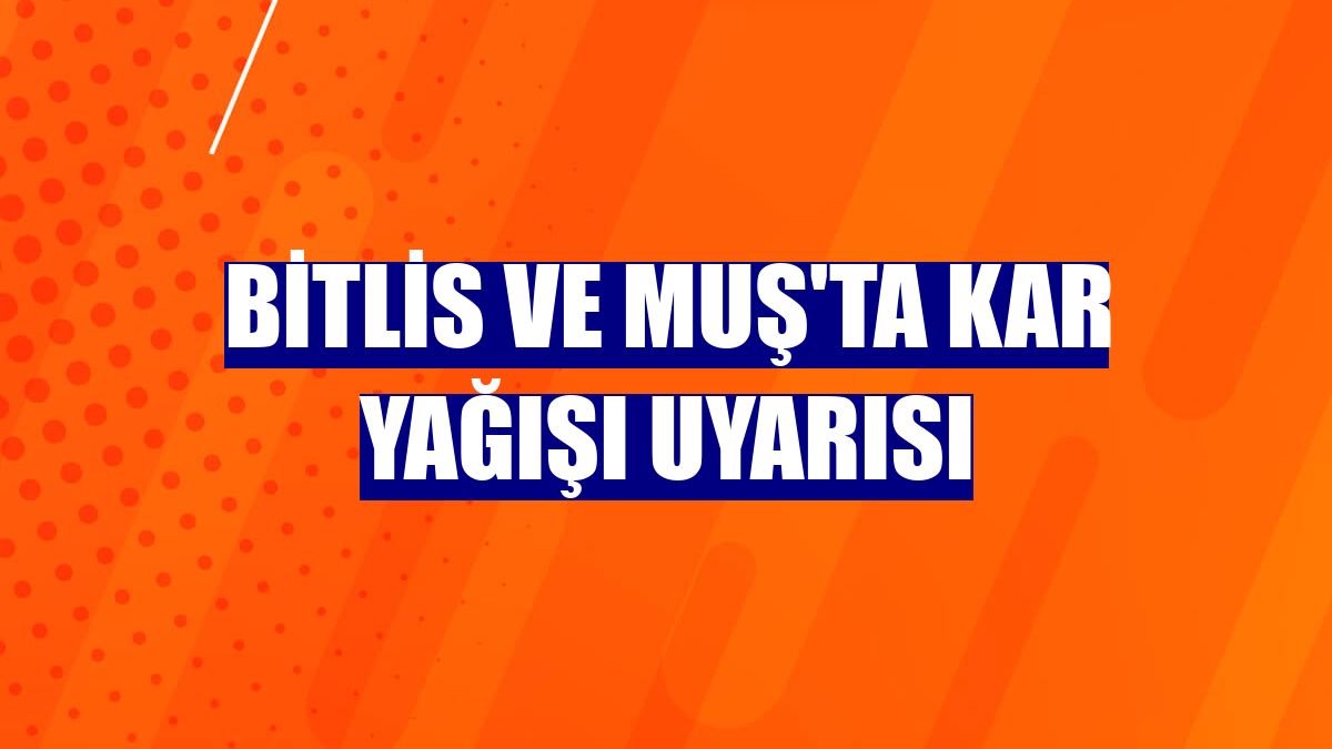 Bitlis ve Muş'ta kar yağışı uyarısı