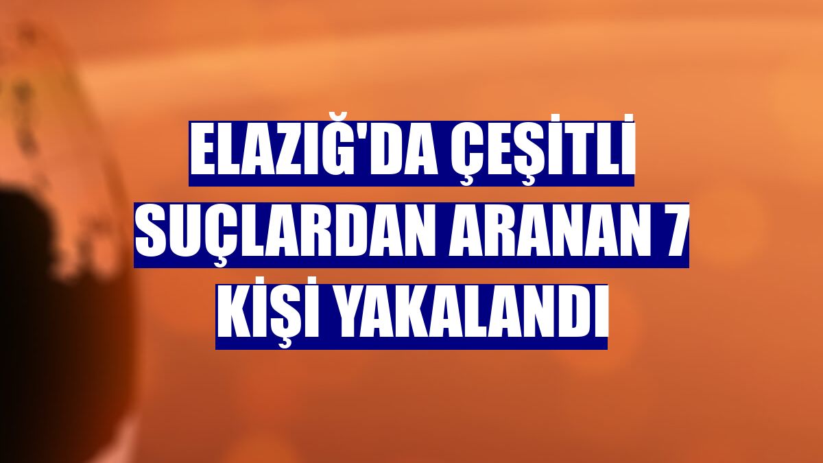 Elazığ'da çeşitli suçlardan aranan 7 kişi yakalandı
