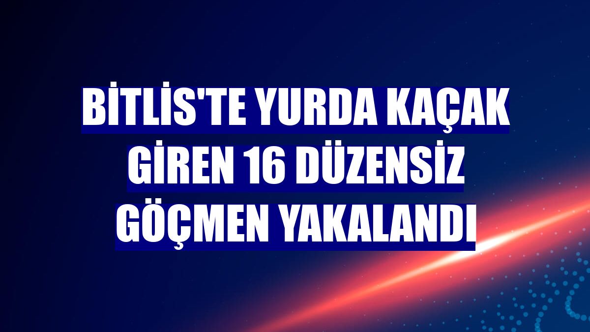 Bitlis'te yurda kaçak giren 16 düzensiz göçmen yakalandı