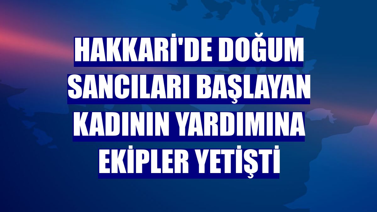 Hakkari'de doğum sancıları başlayan kadının yardımına ekipler yetişti