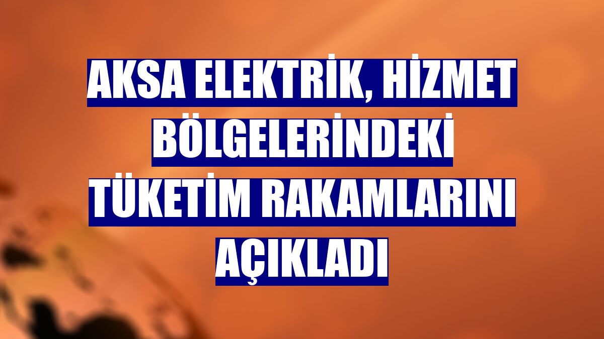Aksa Elektrik, hizmet bölgelerindeki tüketim rakamlarını açıkladı