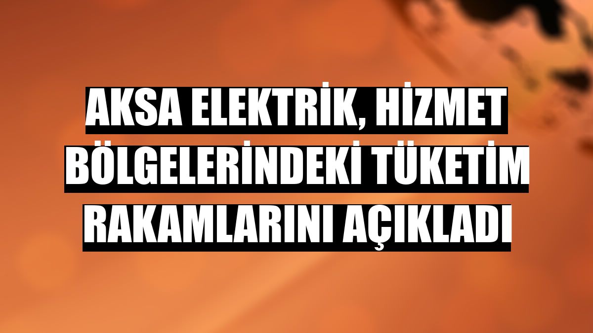 Aksa Elektrik, hizmet bölgelerindeki tüketim rakamlarını açıkladı