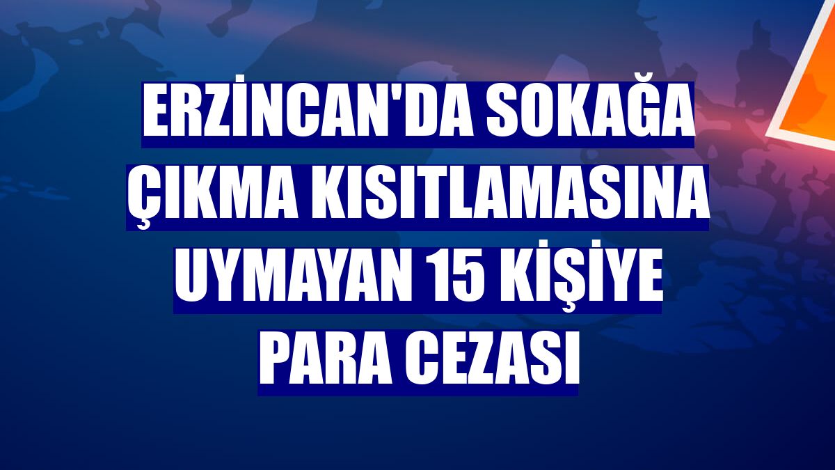 Erzincan'da sokağa çıkma kısıtlamasına uymayan 15 kişiye para cezası