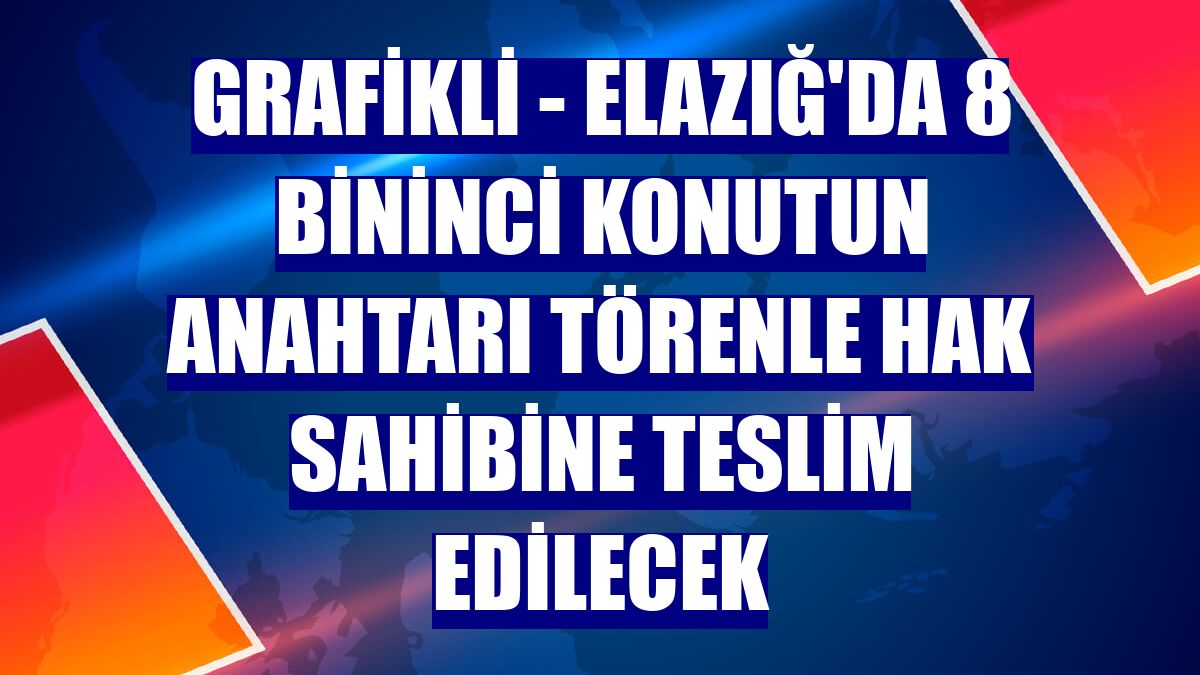 GRAFİKLİ - Elazığ'da 8 bininci konutun anahtarı törenle hak sahibine teslim edilecek