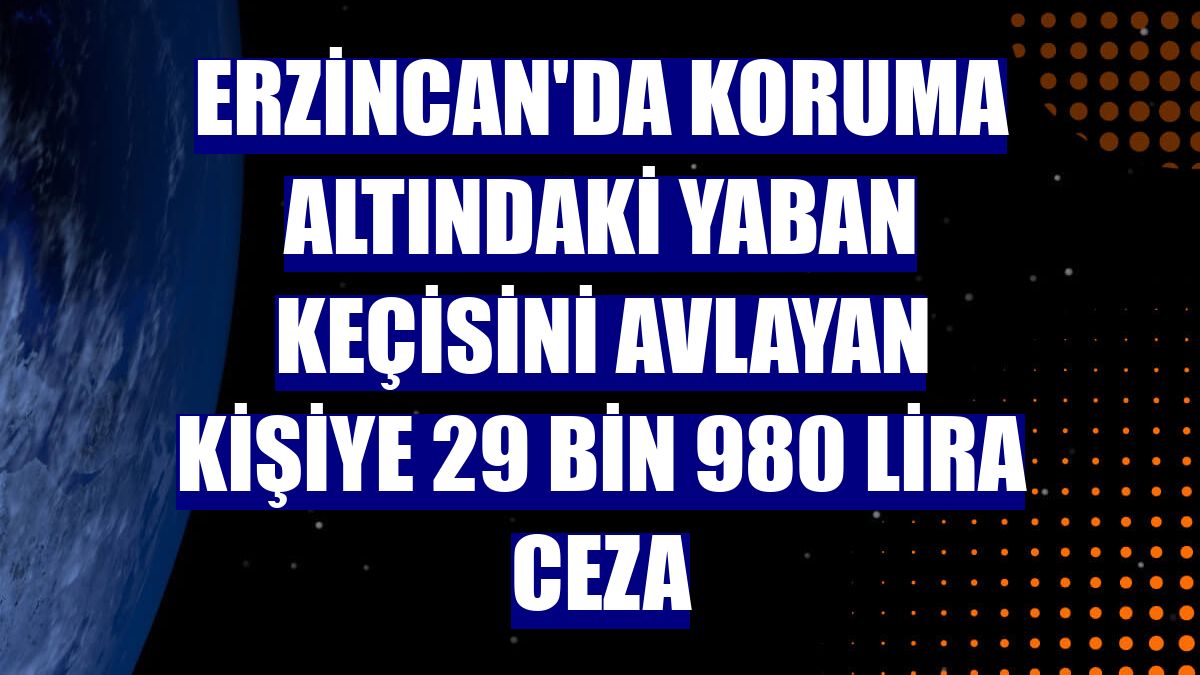 Erzincan'da koruma altındaki yaban keçisini avlayan kişiye 29 bin 980 lira ceza
