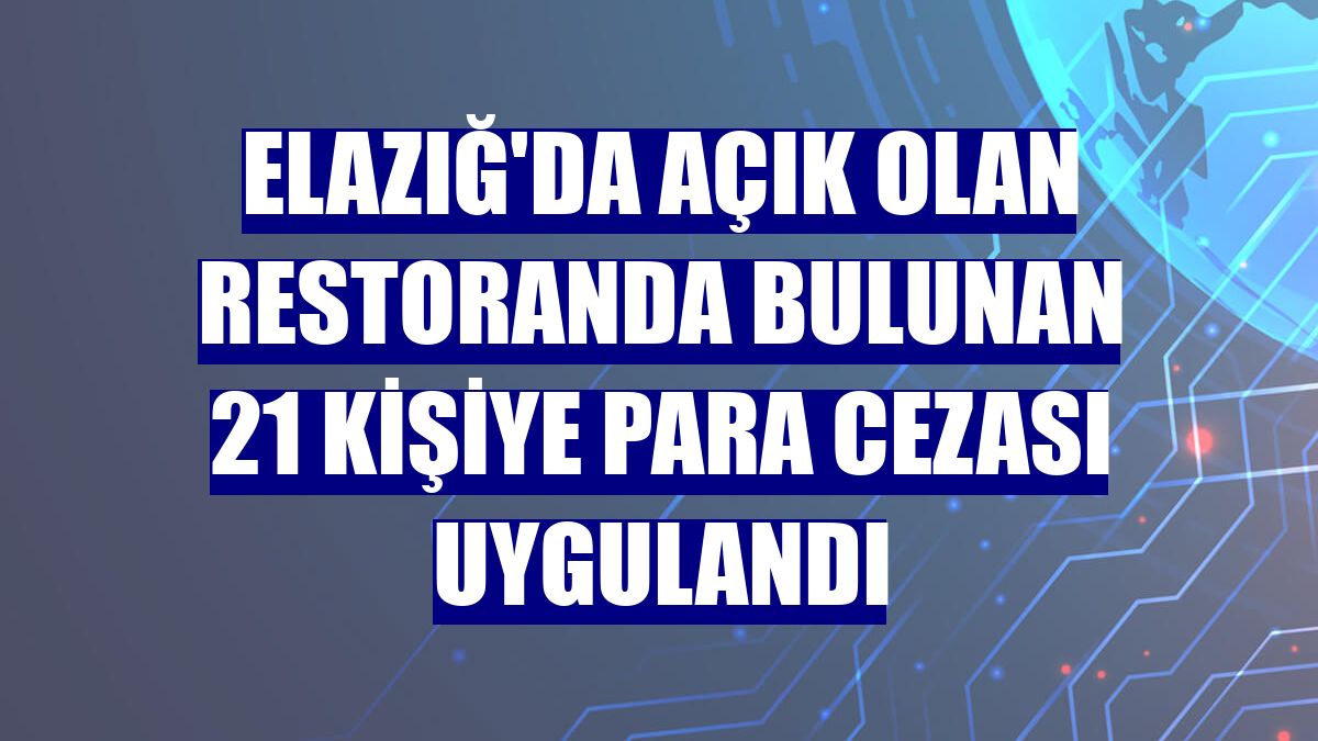 Elazığ'da açık olan restoranda bulunan 21 kişiye para cezası uygulandı