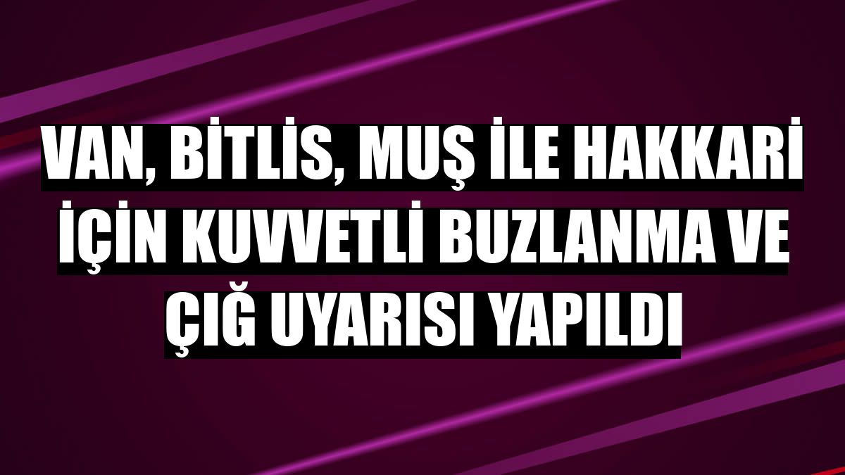 Van, Bitlis, Muş ile Hakkari için kuvvetli buzlanma ve çığ uyarısı yapıldı