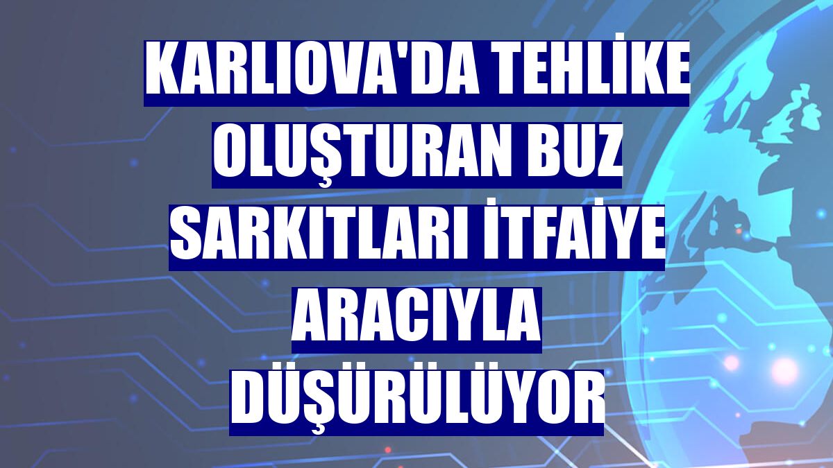 Karlıova'da tehlike oluşturan buz sarkıtları itfaiye aracıyla düşürülüyor