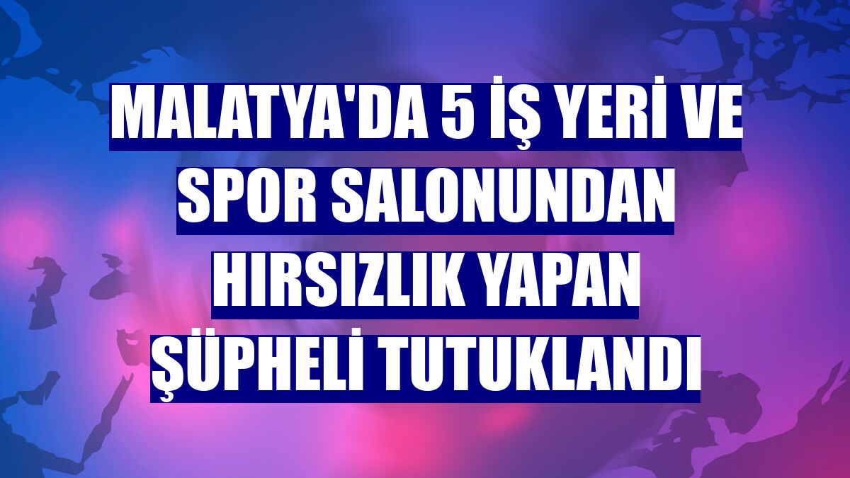 Malatya'da 5 iş yeri ve spor salonundan hırsızlık yapan şüpheli tutuklandı