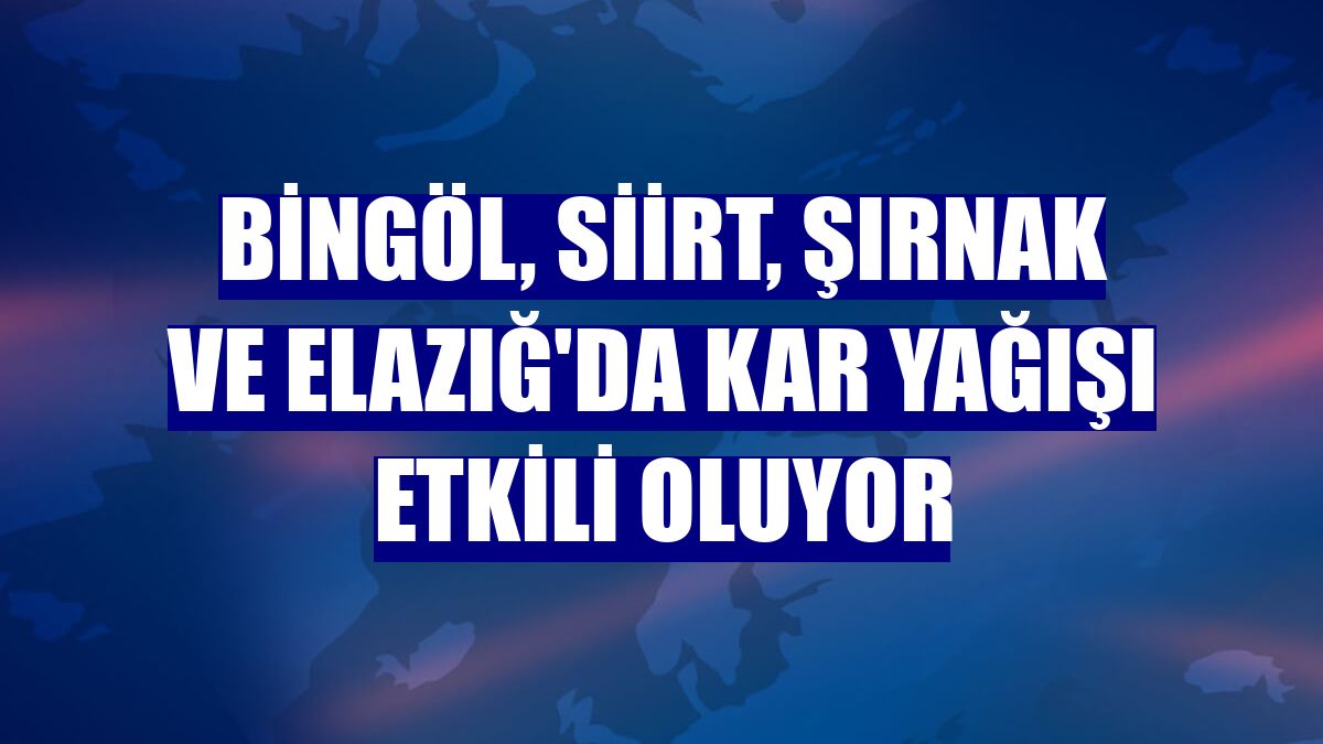 Bingöl, Siirt, Şırnak ve Elazığ'da kar yağışı etkili oluyor