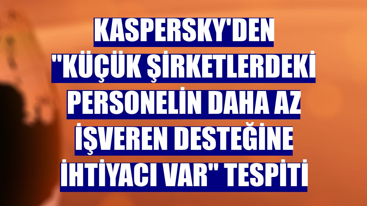 Kaspersky'den "küçük şirketlerdeki personelin daha az işveren desteğine ihtiyacı var" tespiti