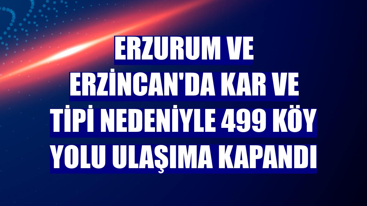 Erzurum ve Erzincan'da kar ve tipi nedeniyle 499 köy yolu ulaşıma kapandı